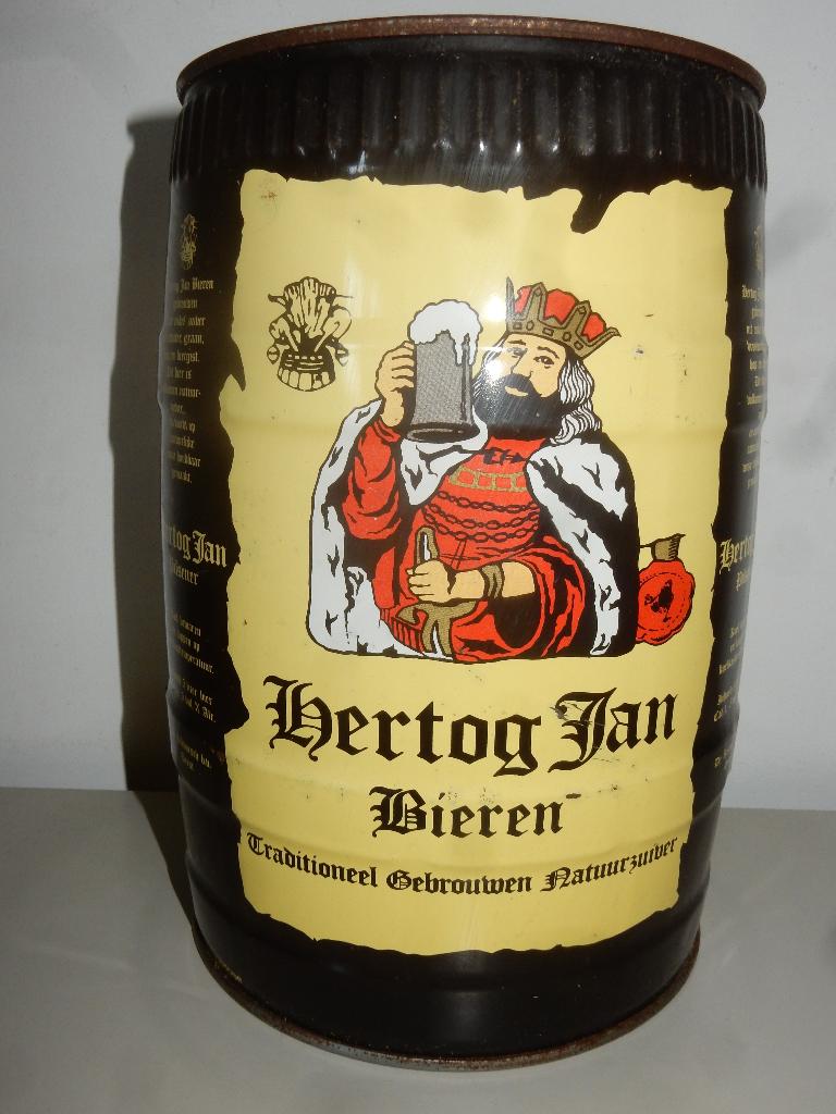 oudste HERTOG JAN 5 liter Bier Blik Vaatje  45 jaar oud !, Ophalen of Verzenden, Gebruikt, Flesje(s), Overige merken