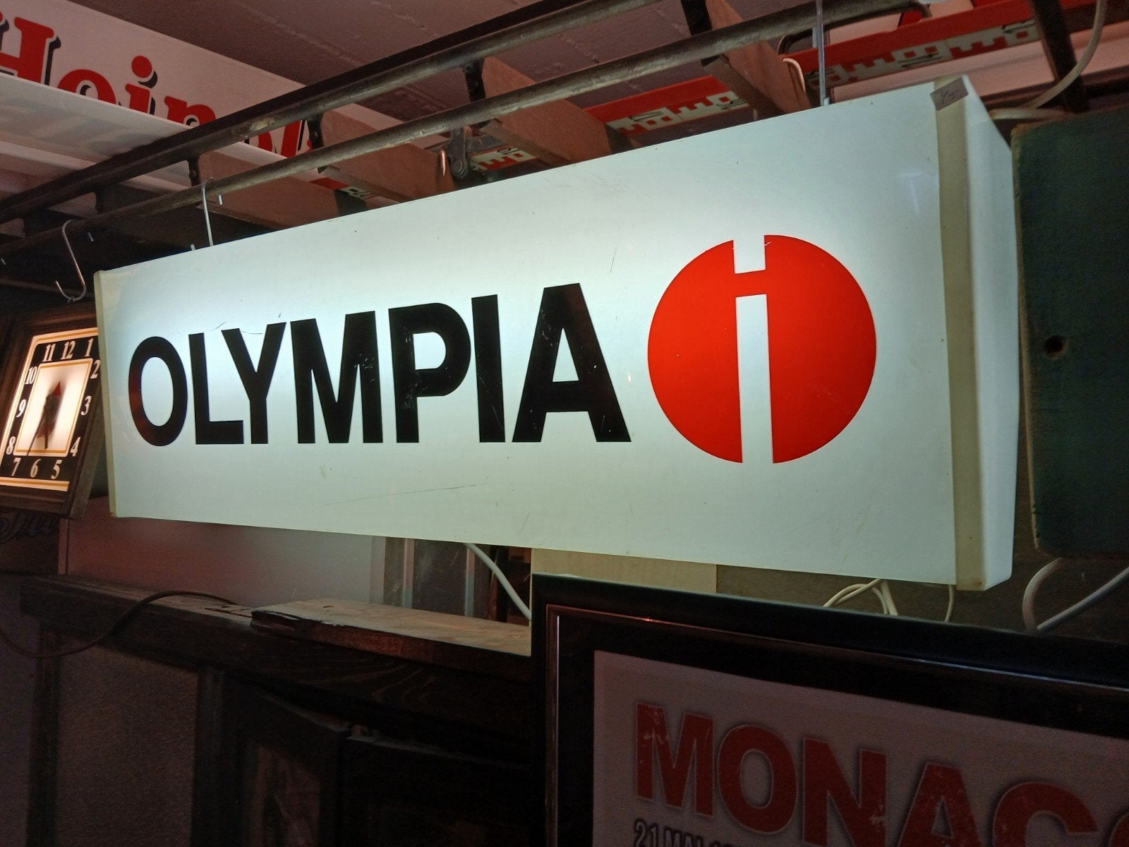 Prachtige dubbelzijdige vintage Olympia lichtbak, Ophalen, Olympia, Lichtbak of (neon) lamp, Zo goed als nieuw