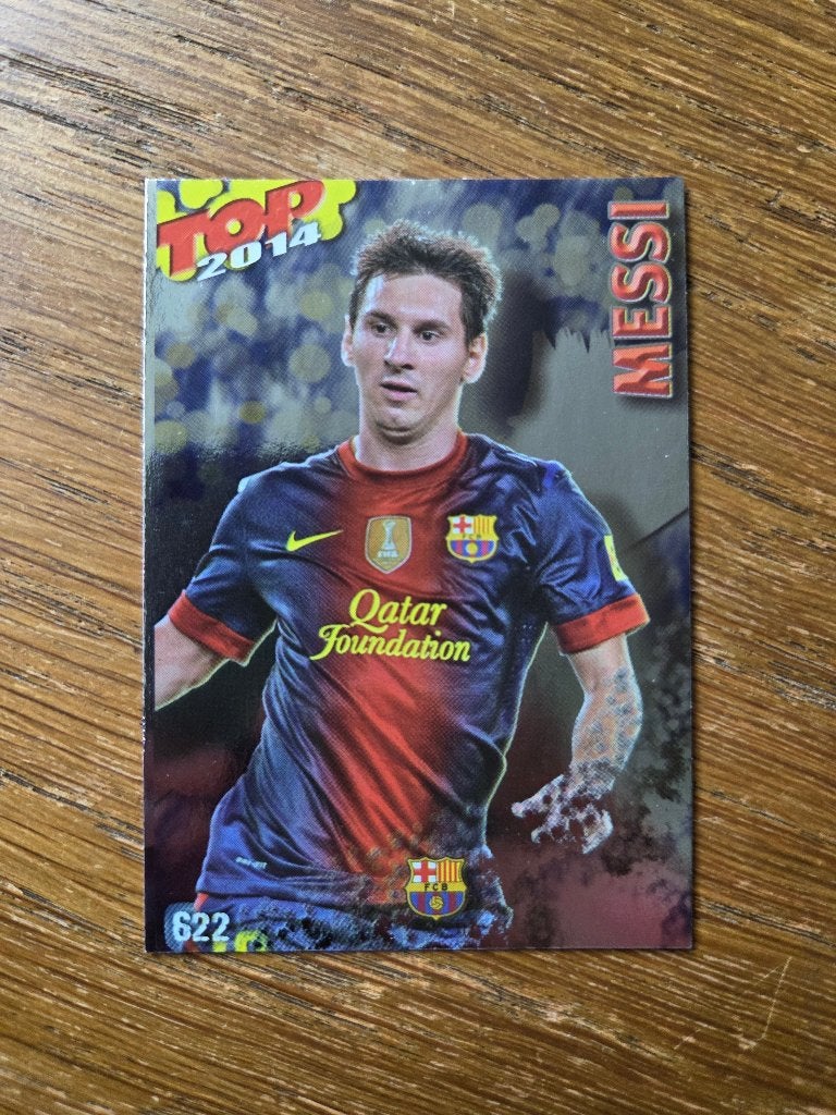 Lionel Messi #622 Top Blue Mundicromo La Liga 2013-2014, Ophalen of Verzenden, Zo goed als nieuw, Losse kaart, Foil