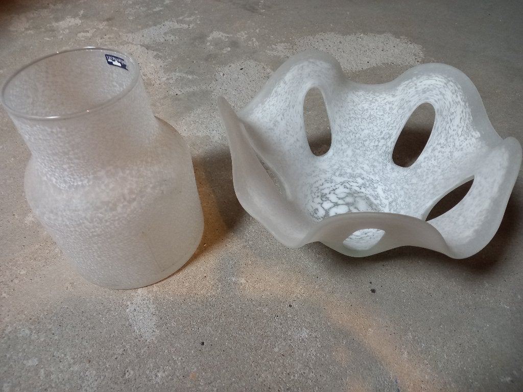 Leonardo vaas en schaal, Ophalen of Verzenden, Zo goed als nieuw, Glas, 23 cm