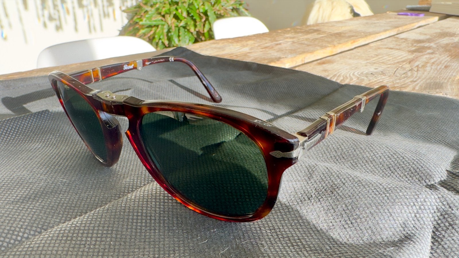 Persol Folding Zonnebril PO0714 - Havana / Groen, Overige merken, Gebruikt, Zonnebril, Bruin