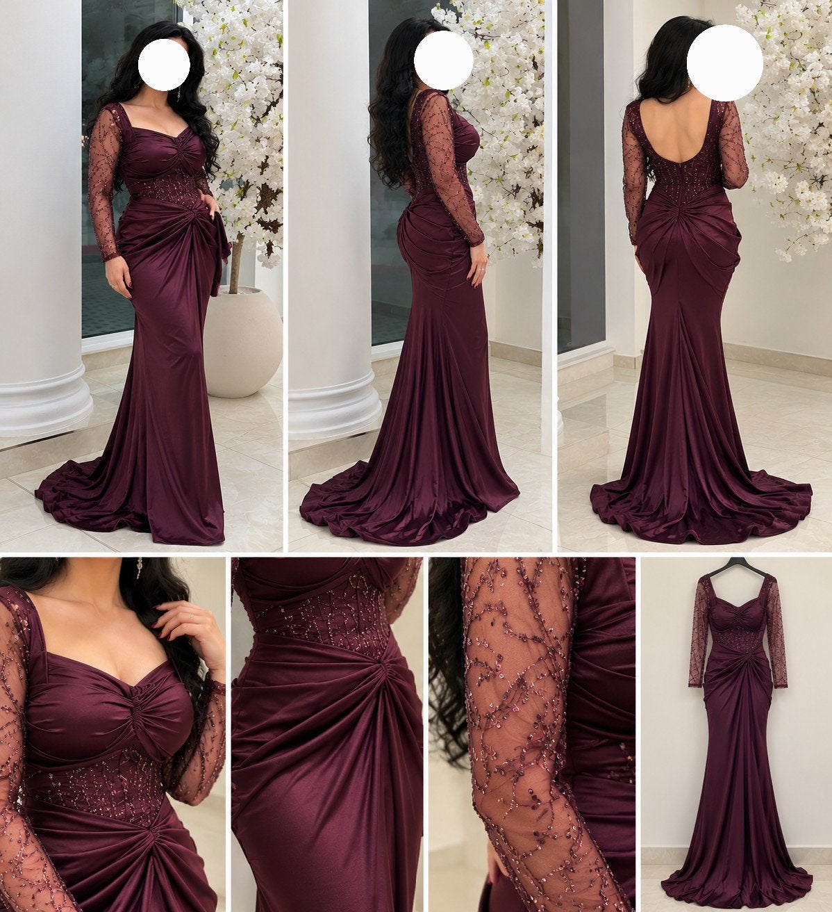 Luxe Galajurk Avondjurk Maxi Jurk Bordeaux Plum Paars Maat S, Galajurk, Paars, Ophalen of Verzenden, Zo goed als nieuw