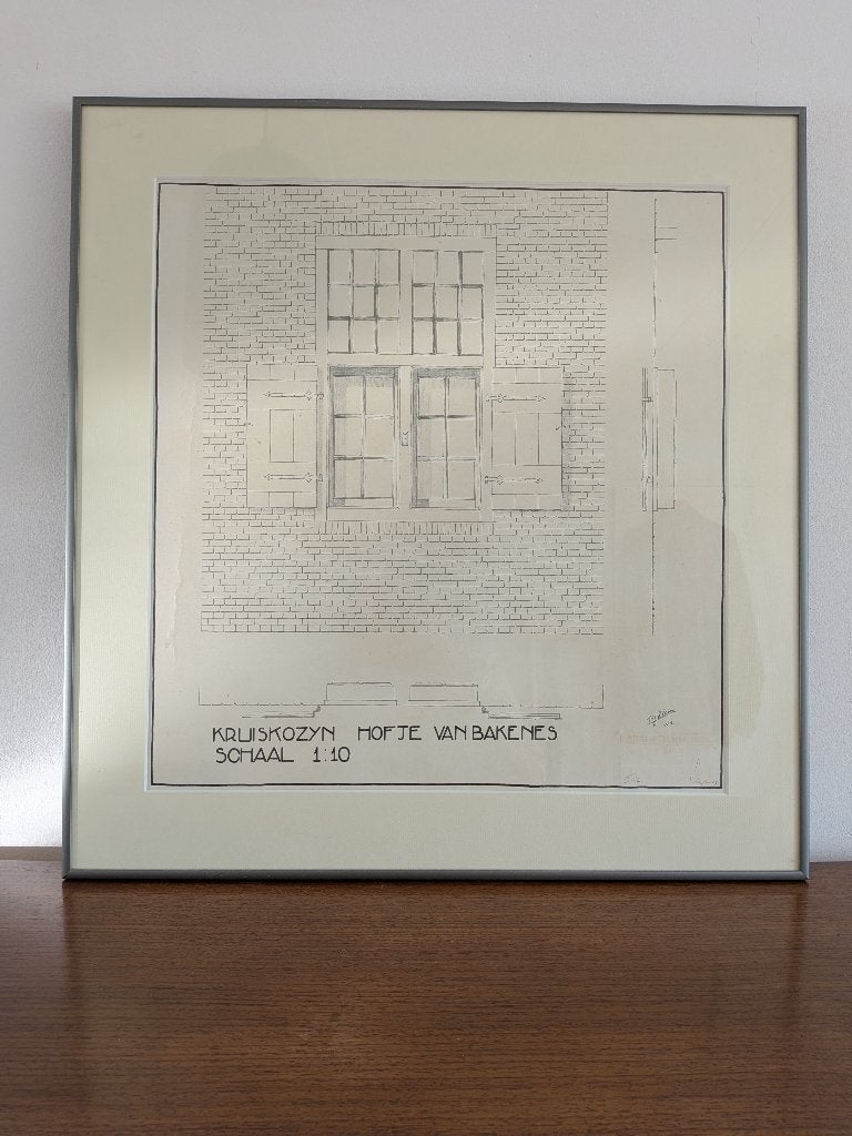 Vintage technical drawing, Verzamelen, Retro, Huis en Inrichting, Ophalen
