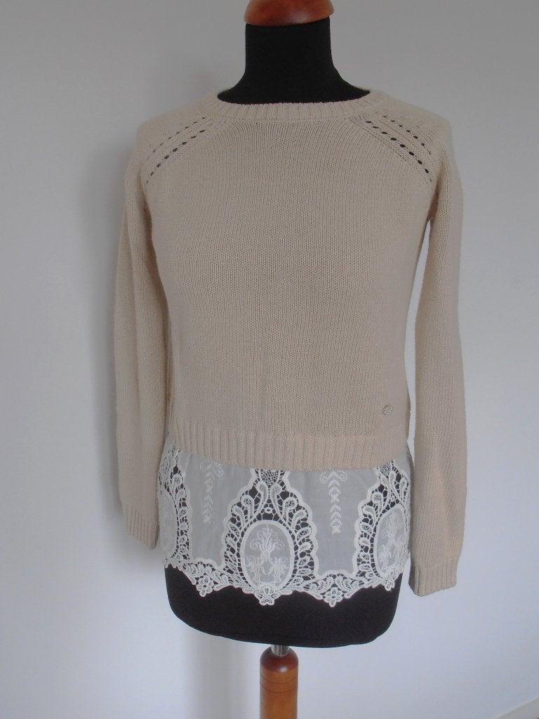 Pedro del Hierro - prachtige beige katoenen zomer trui - 38, Maat 38/40 (M), Beige, Zo goed als nieuw, Verzenden