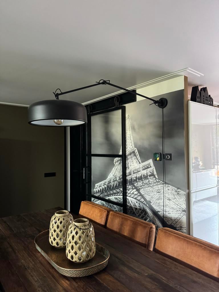 Design wandlamp Marseille stijl - Zwart, Ophalen, Zo goed als nieuw, Metaal, Minder dan 50 cm