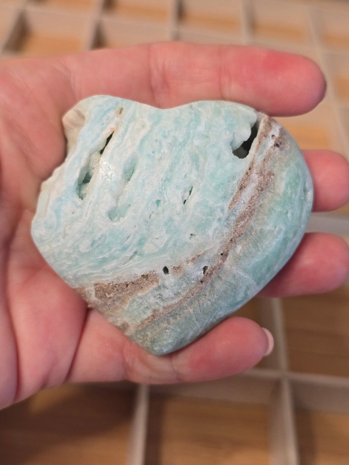 Caribbean calciet hartje, Verzamelen, Ophalen of Verzenden, Mineraal