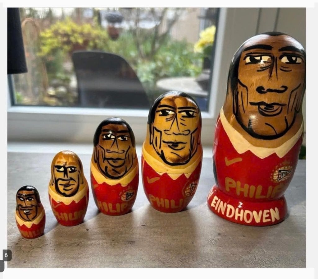 Matroesjka Set, 5-delig, PSV - 15-4 cm, Verzamelen, Beelden en Beeldjes, Ophalen of Verzenden, Zo goed als nieuw, Overige typen