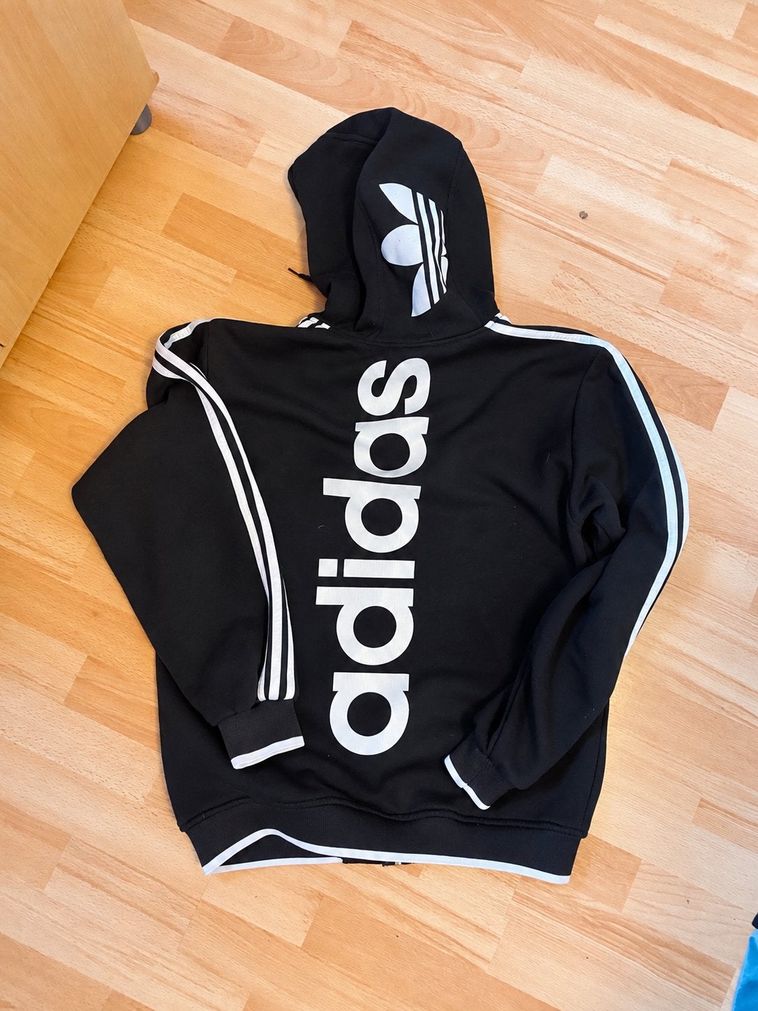 Dik zwart-wit adidas vest met capuchon maat XXL, Ophalen of Verzenden, Gedragen, Overige maten, Zwart