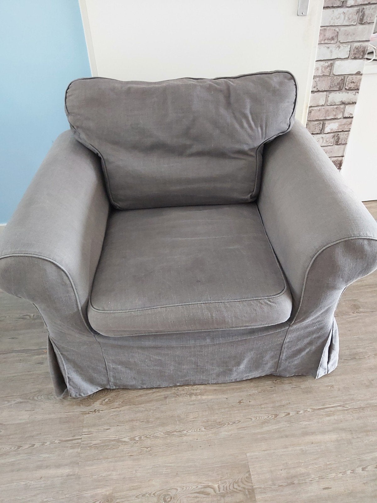 IKEA grijze fauteuil/stoel, Ophalen, Gebruikt, 75 tot 100 cm, 75 tot 100 cm