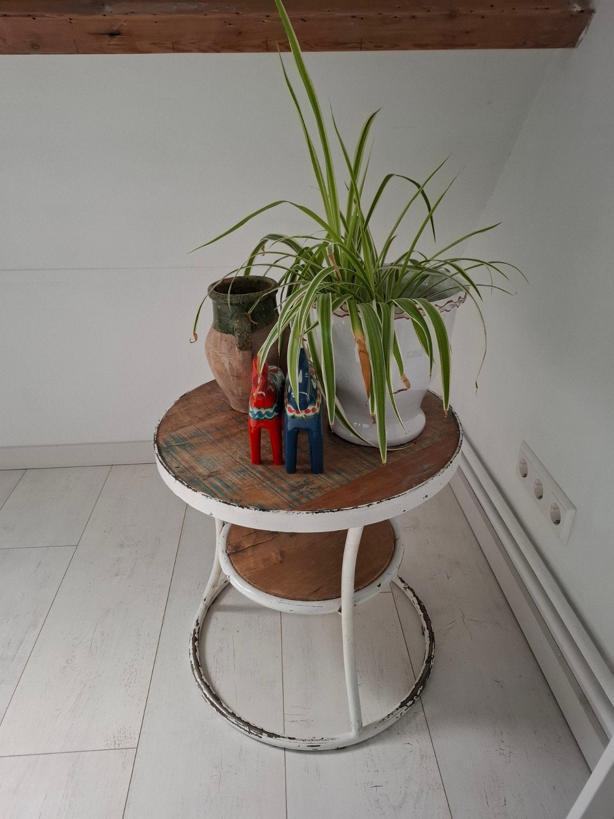 mooie salontafel rond - metaal en hout, Rond, 5 – 50, Ophalen, Overige houtsoorten