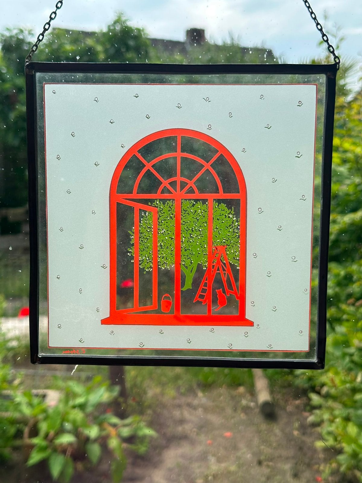 Raamhanger, uit de jaren '70, vintage, Ophalen, Zo goed als nieuw, Glas, Vintage