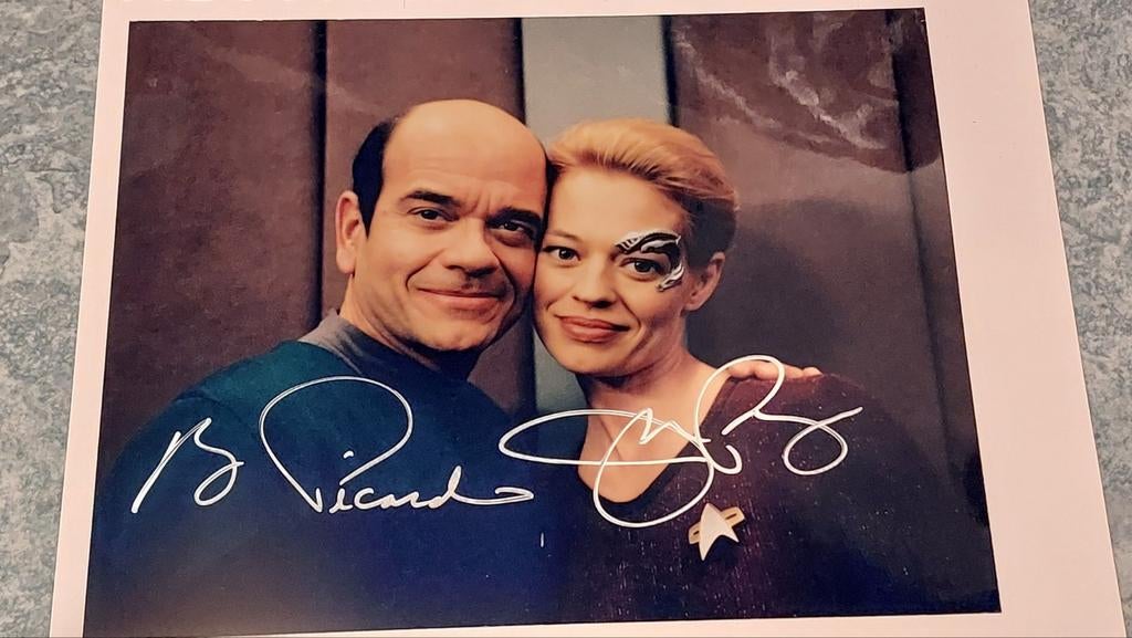 Handtekening Bob Picardo en Jeri Ryan Star Trek Voyager, Verzamelen, Ophalen of Verzenden, Zo goed als nieuw, Foto of Kaart, Gesigneerd