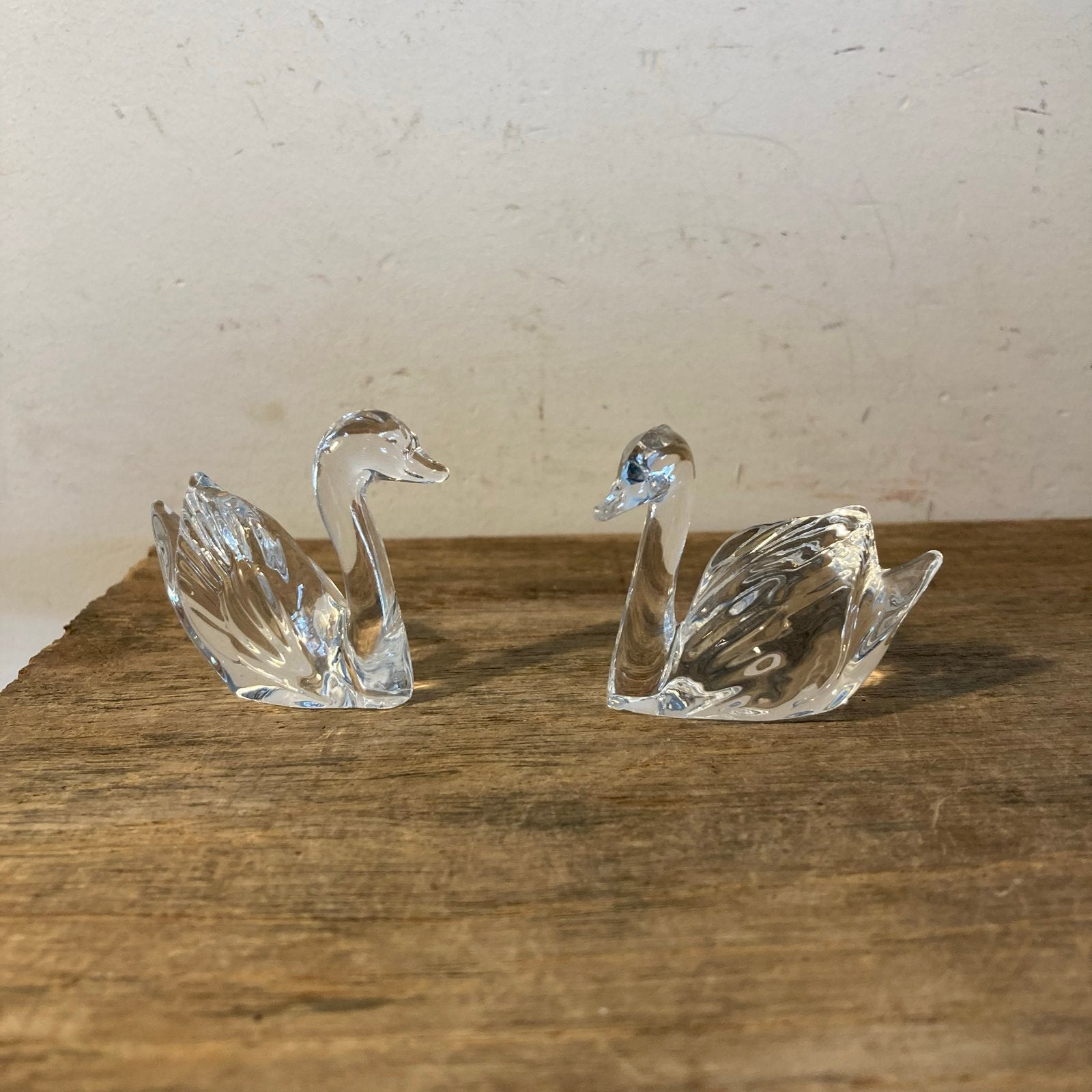 2 Kristallen Zwanen Beeldjes - Letterbak Vulling, Ophalen of Verzenden