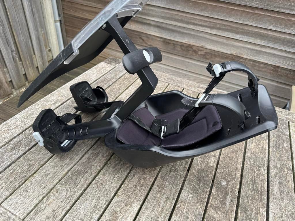 Bobike fietsstoeltje voorzitje met windscherm, Ophalen of Verzenden, Gebruikt, Voorzitje, Voetsteuntjes