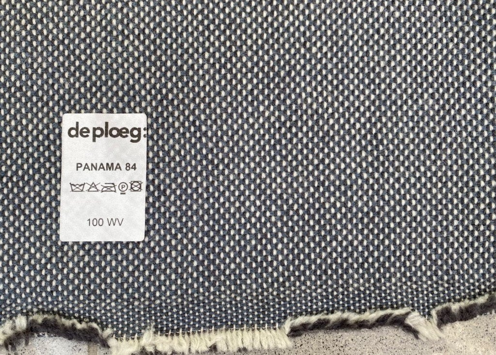 De Ploeg Panama 84; blauw/grijs/roomwit; restant meubelstof, Wol, Meerkleurig, 120 cm of meer, Nieuw