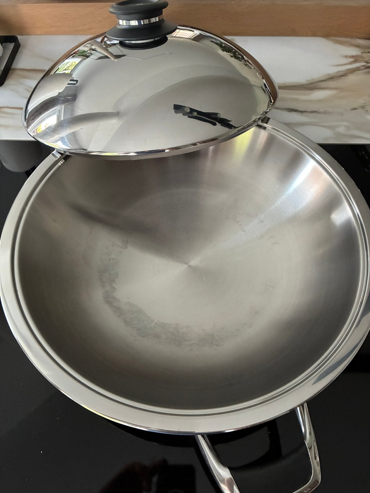 AMC grote wokpan 5 liter softline, Ophalen of Verzenden, Zo goed als nieuw, AMC, Wok