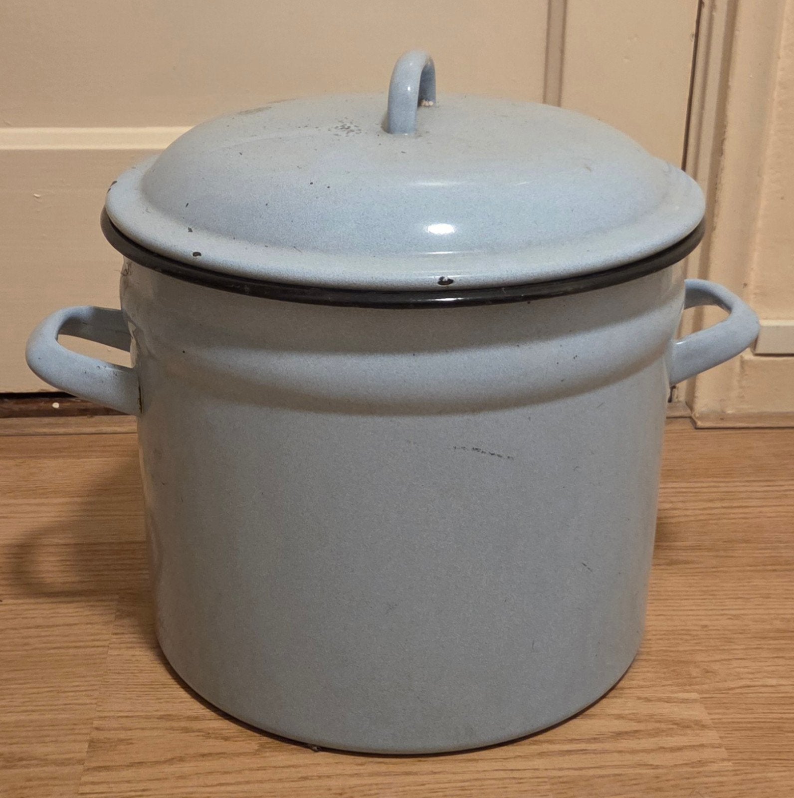 oude emaille wasketel, Ophalen