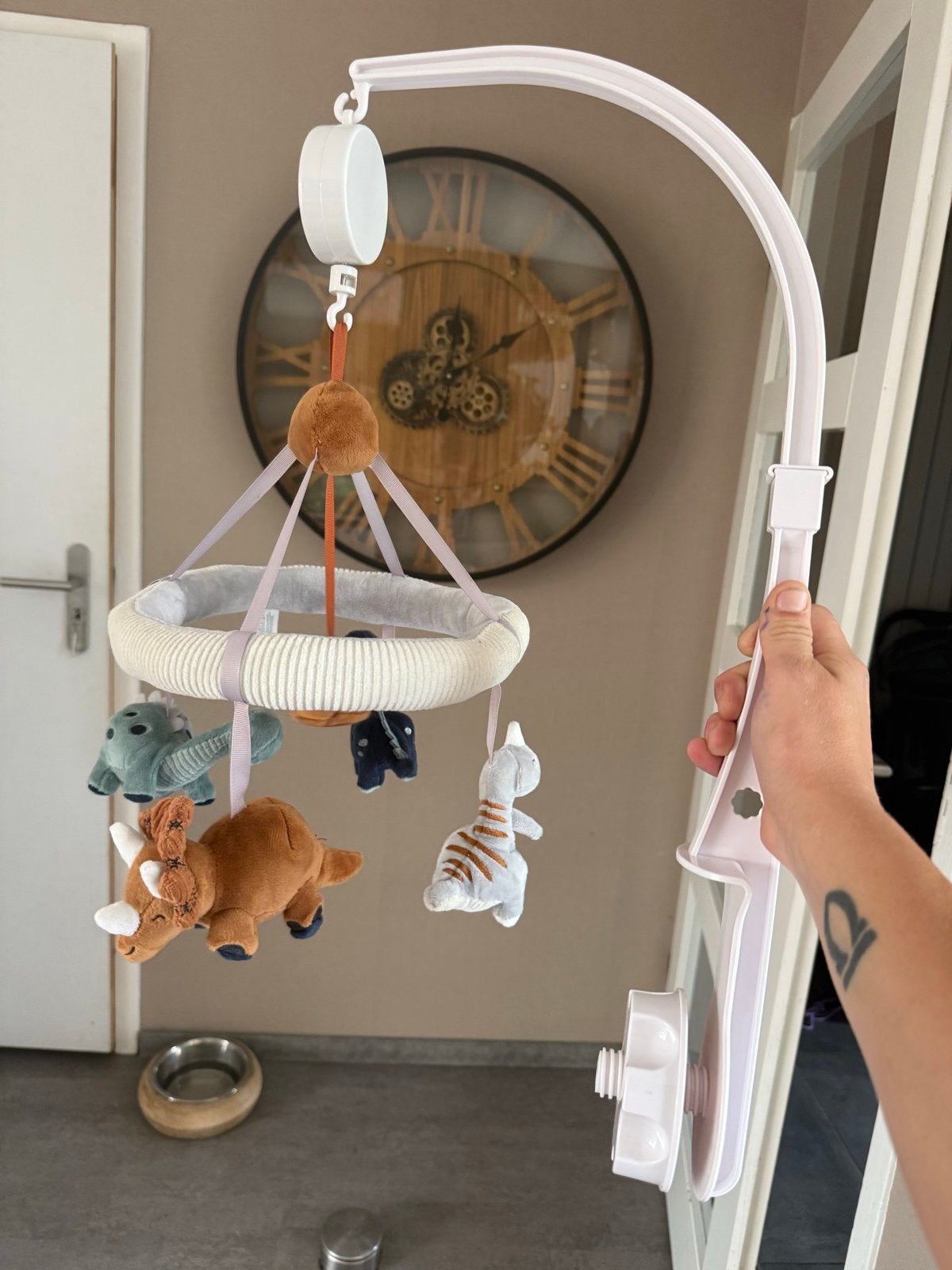 Baby Mobiel prenatal met Dinosaurus Knuffels, Ophalen, Zo goed als nieuw, Mobiel