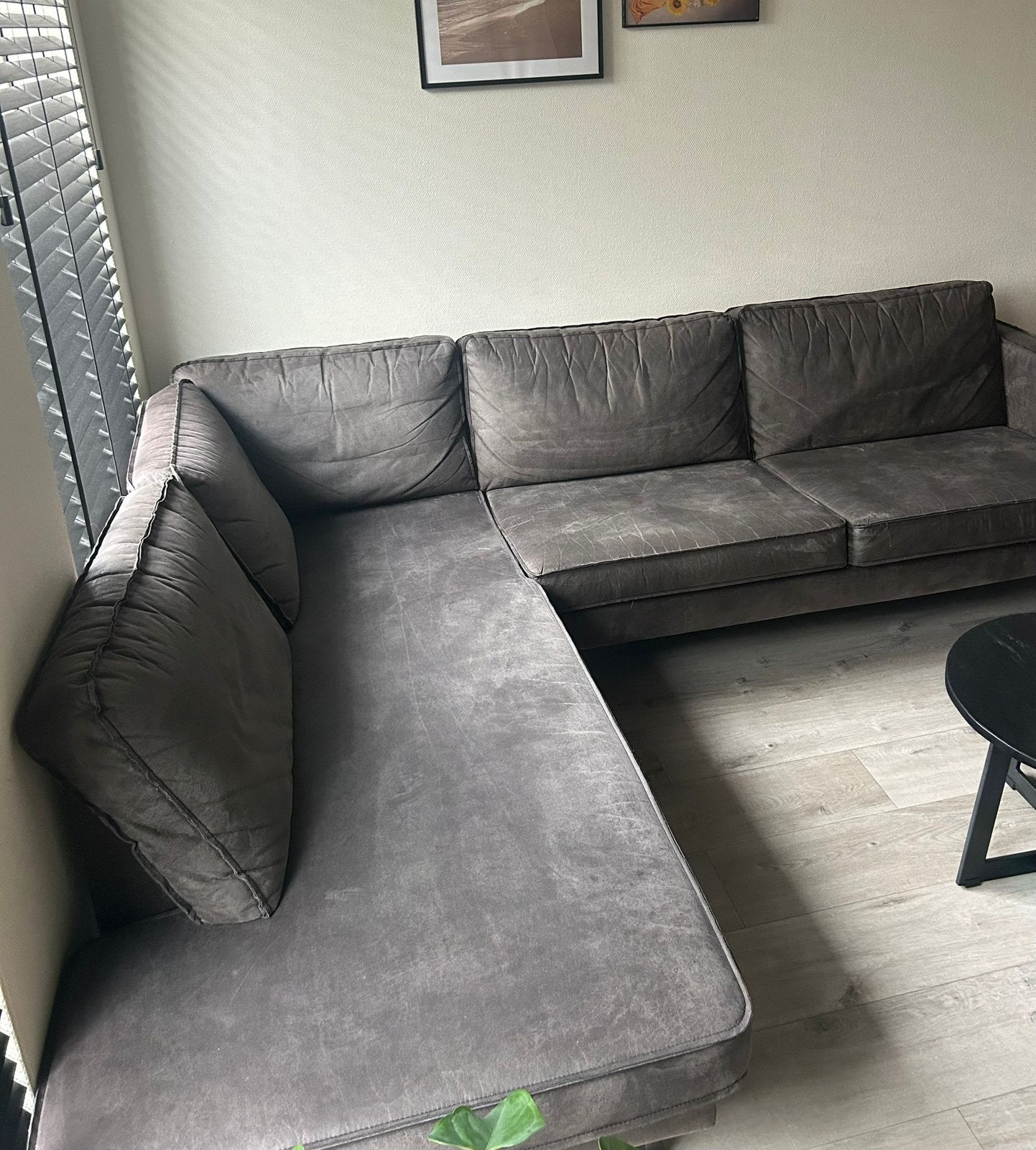 BePureHome Hoekbank Links afm. 85x266x213cm zwart, Ophalen, Gebruikt, Stof, Industrieel