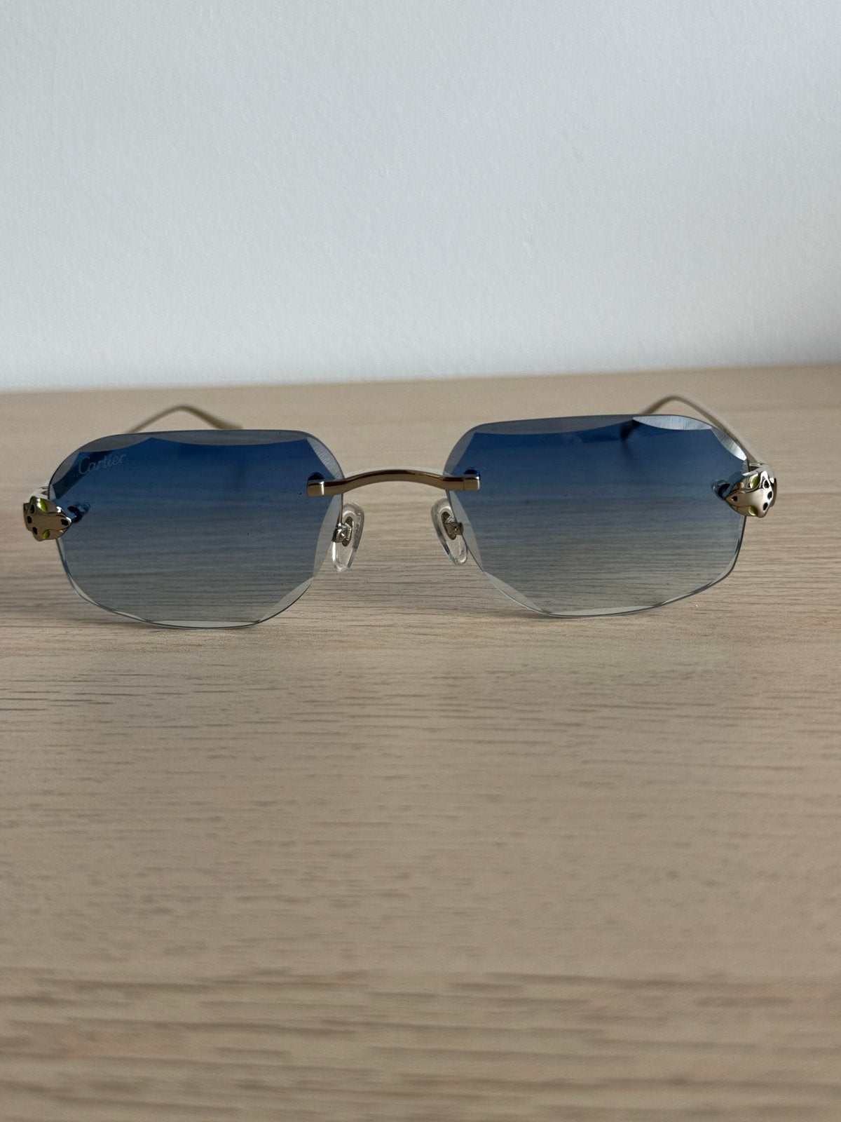 Cartier Panthère Zonnebril - Blauw/Goud, Overige merken, Zonnebril, Blauw, Ophalen of Verzenden
