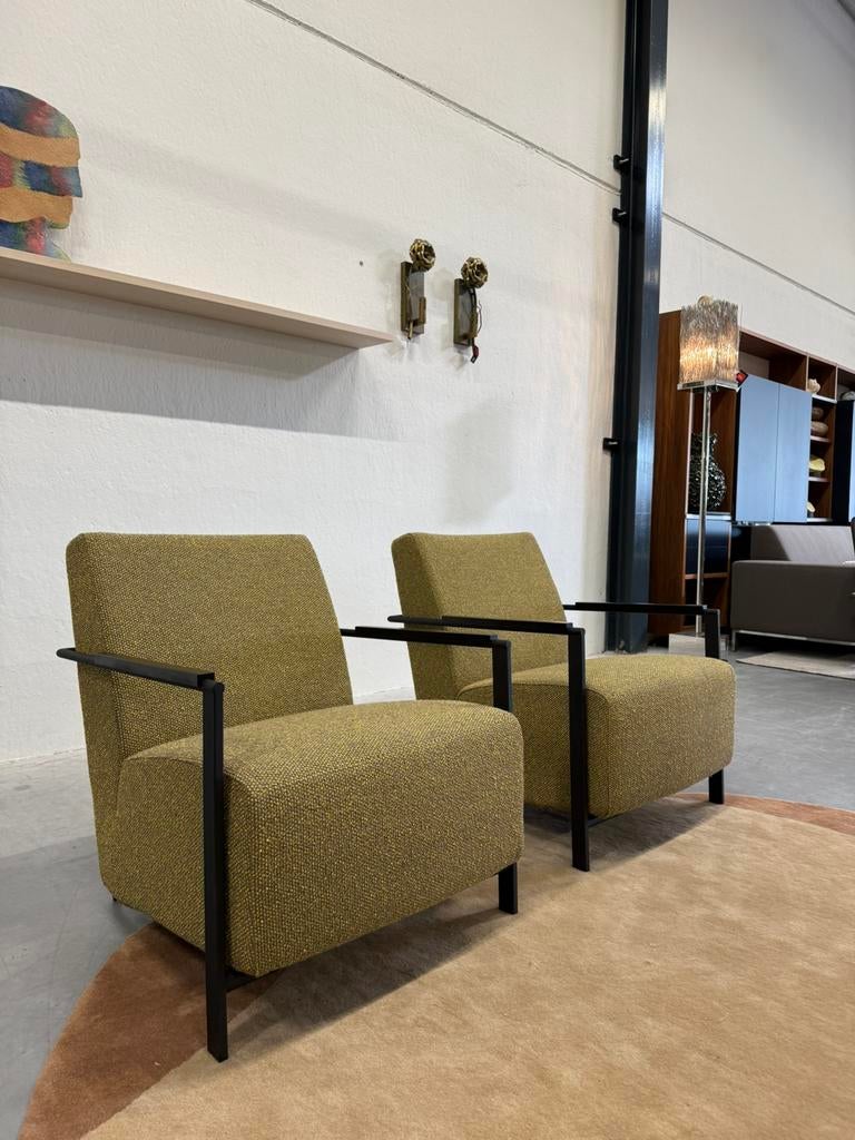 2 als nieuw Harvink Alowa Fauteuil Monza melange Stoel Stof, Harvink, 75 tot 100 cm, Ophalen of Verzenden, Zo goed als nieuw