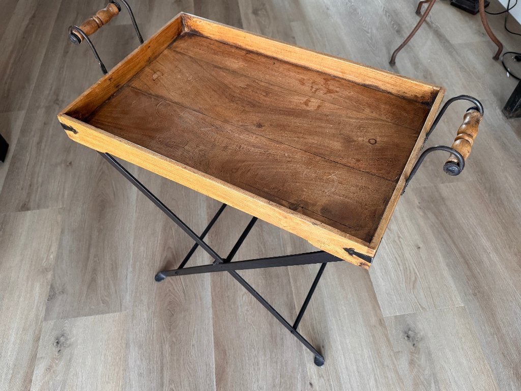 Landelijke houten dienbladtafel – Industrieel & Brocante, Antiek en Kunst, Ophalen