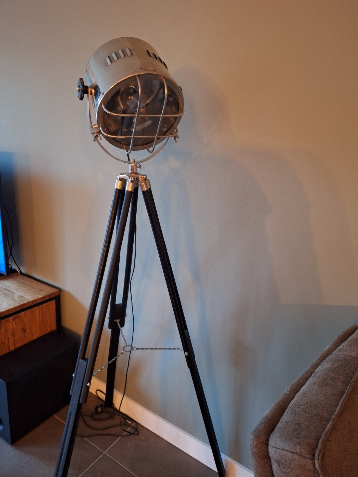 Industriële Vloerlamp met Statief - Zo goed als nieuw, Ophalen, E27 (groot), Zo goed als nieuw, Industrieel, Vintage