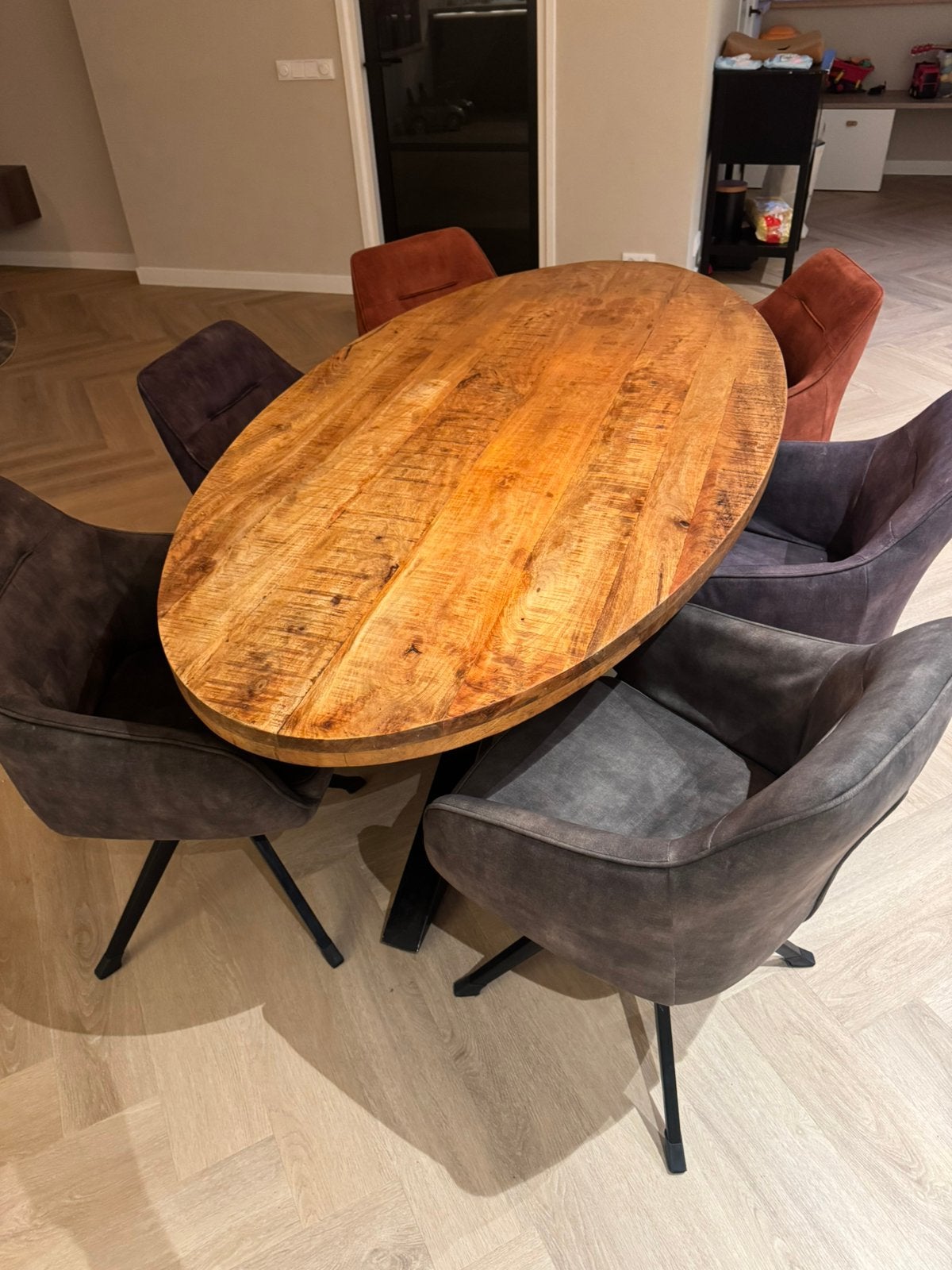 Foto 3 van Ovale tafel mango HXBXD 76x200x100