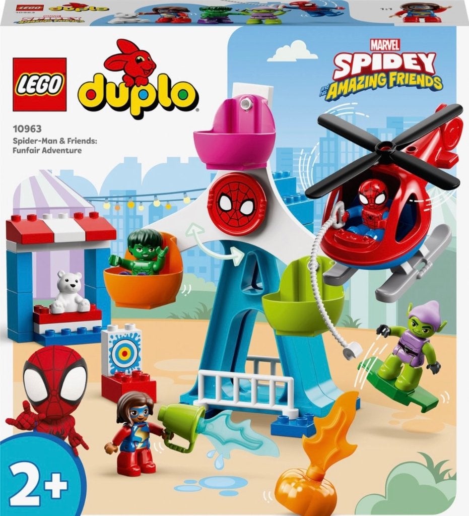 Lego Duplo MARVEL Spidey kermis 10963 met groene bouwplaat!, Kinderen en Baby's, Compleet, Verzenden, Marvel, Zo goed als nieuw