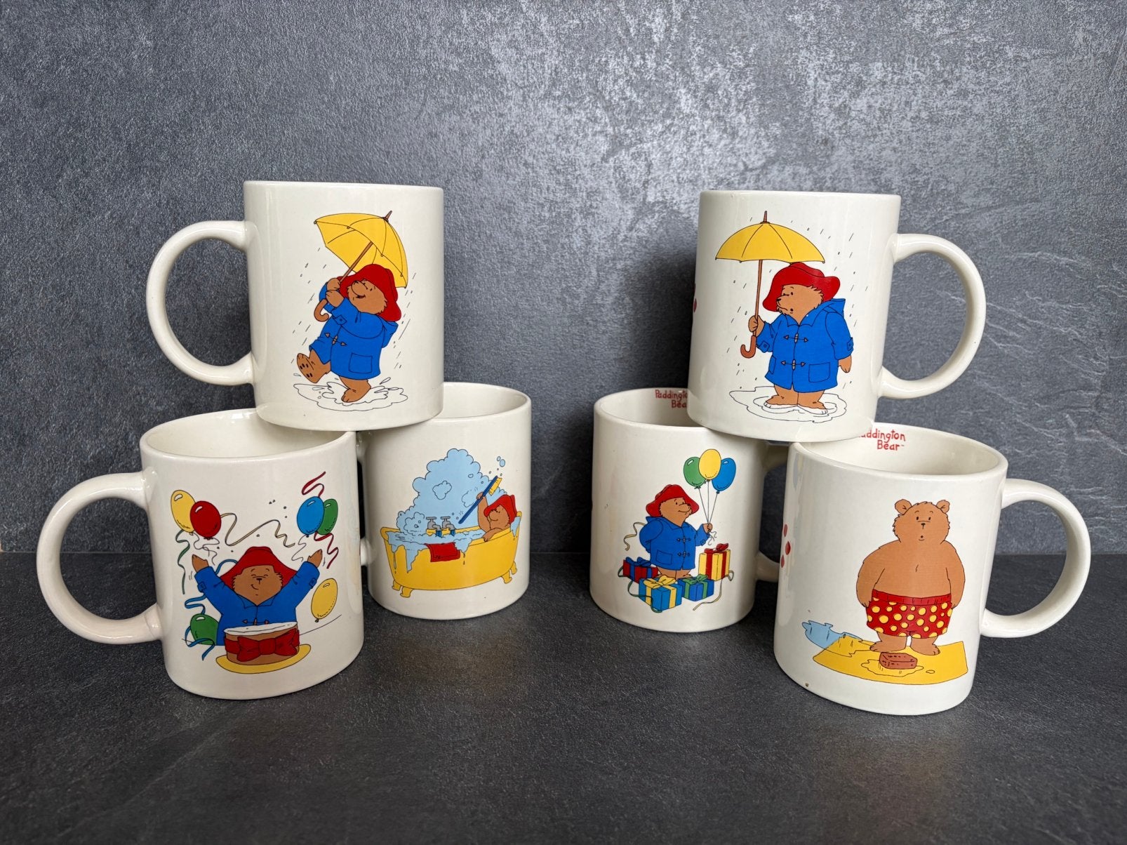 6 Beertje Paddington bekers/mokken, Douwe Egberts 2009 (D.E), Ophalen, Zo goed als nieuw, Overige stijlen, Kop(pen) en/of Schotel(s)