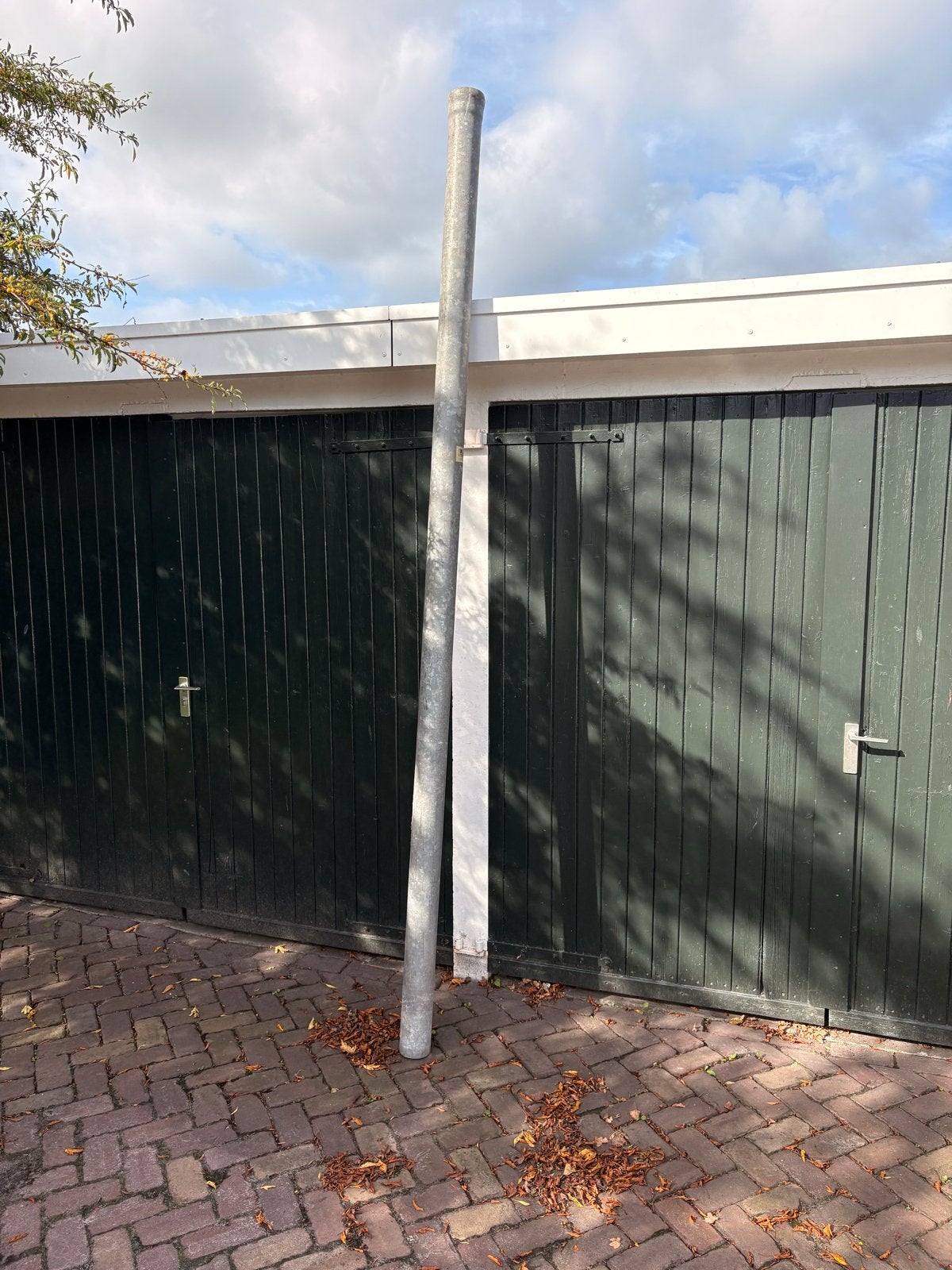 Stalen regenpijp 307 cm, Ø 93mm, Doe-het-zelf en Verbouw, Gebruikt, 2 tot 4 meter, Ophalen of Verzenden, Rvs