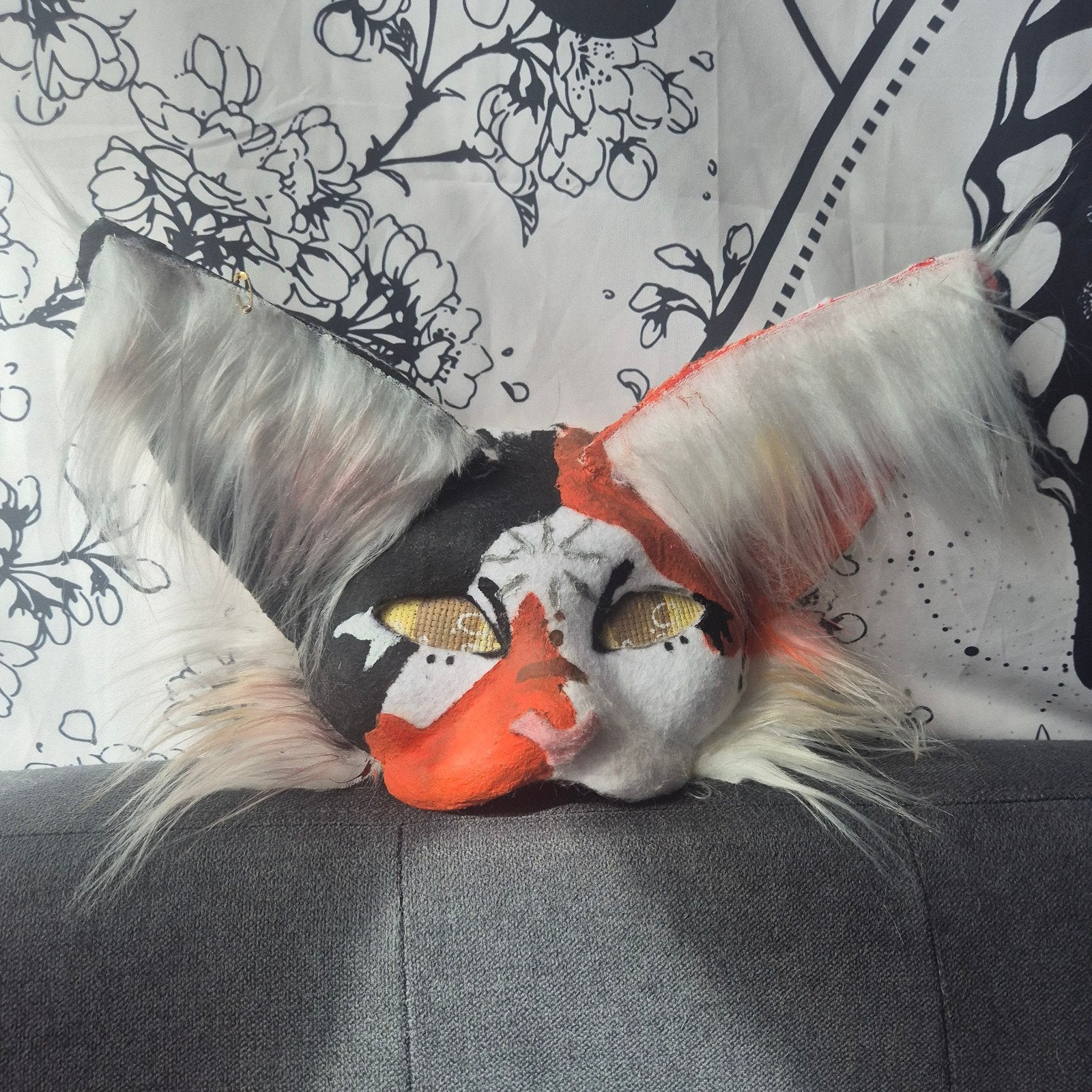 Calico kat masker, Handgemaakt, Meerkleurig, Ophalen of Verzenden, Zo goed als nieuw