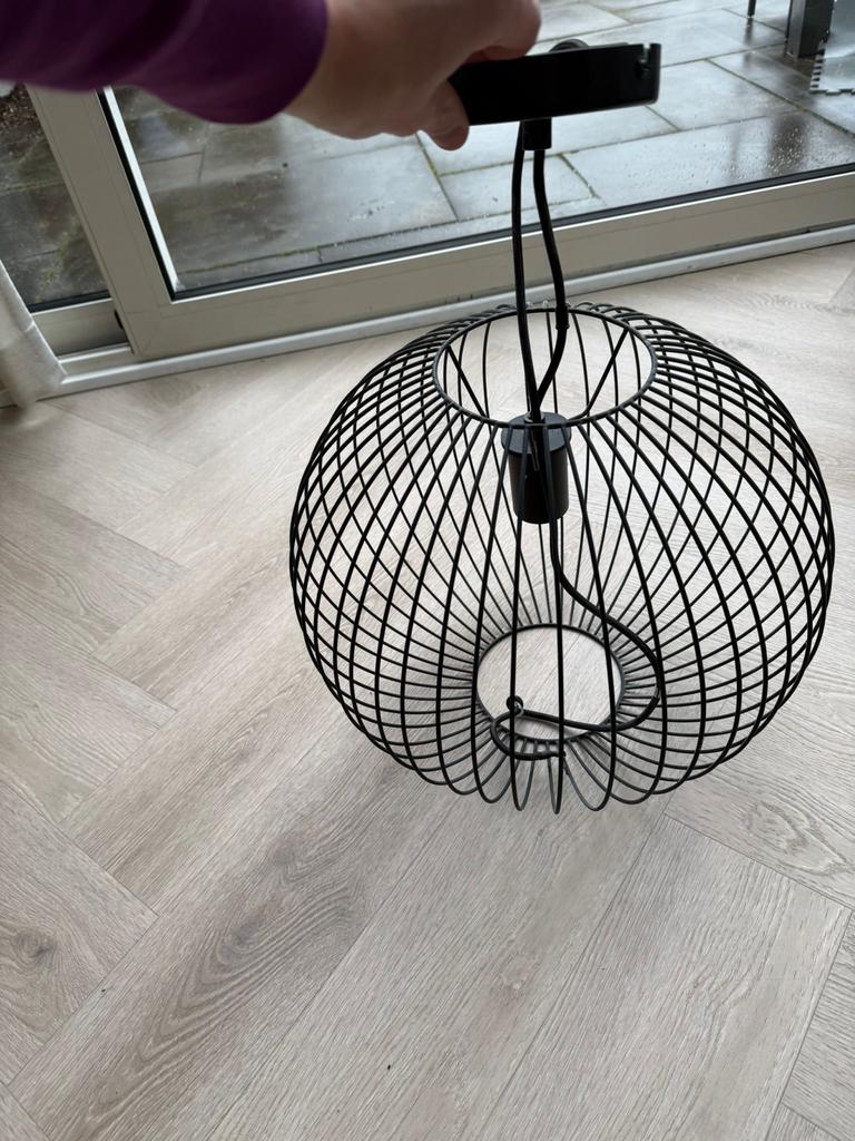 Zwarte draadlamp / hanglamp - Xavier Hangerlamp, Ophalen, Zo goed als nieuw, Metaal, 75 cm of meer