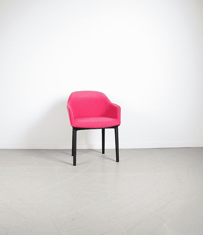Vitra Softshell Stoel Roze Stof – Zwart, Niet ingevuld, Zo goed als nieuw, Niet ingevuld, Niet ingevuld