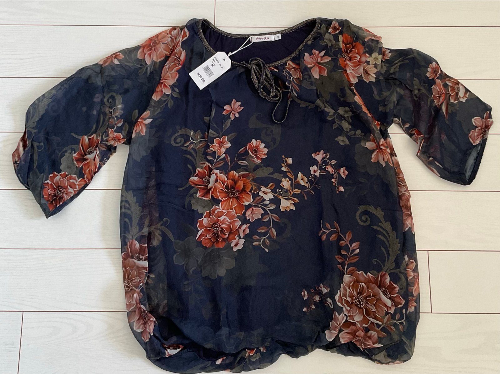 Nieuwe Paprika blouse maat M met bloemenprint, Ophalen of Verzenden, Nieuw, Maat 38/40 (M), Meerkleurig