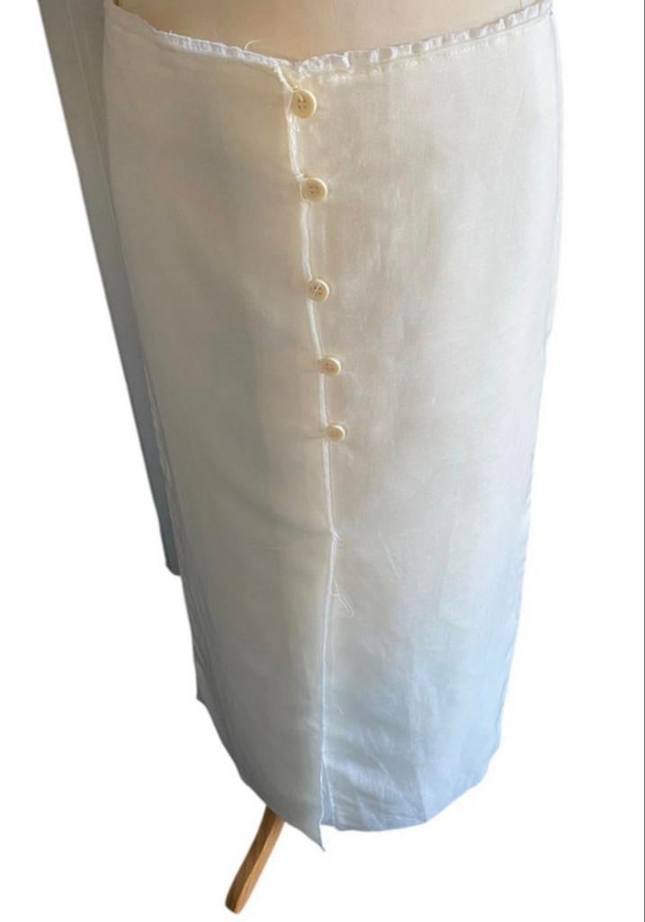 Nieuwe crème linnen rok met kaartje, Maat 38/40 (M), Wit, Nieuw, Ophalen of Verzenden