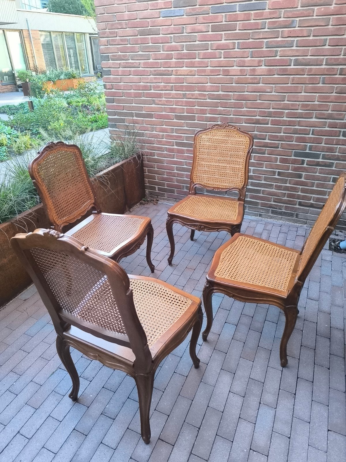 Set van 4 vintage rotan stoelen, Ophalen of Verzenden