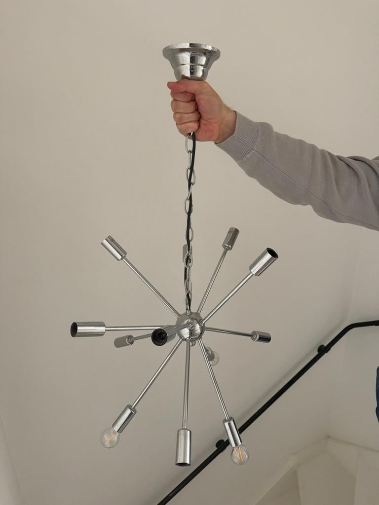 Vintage Sputnik lamp - Chroom - Mid-century modern, Ophalen