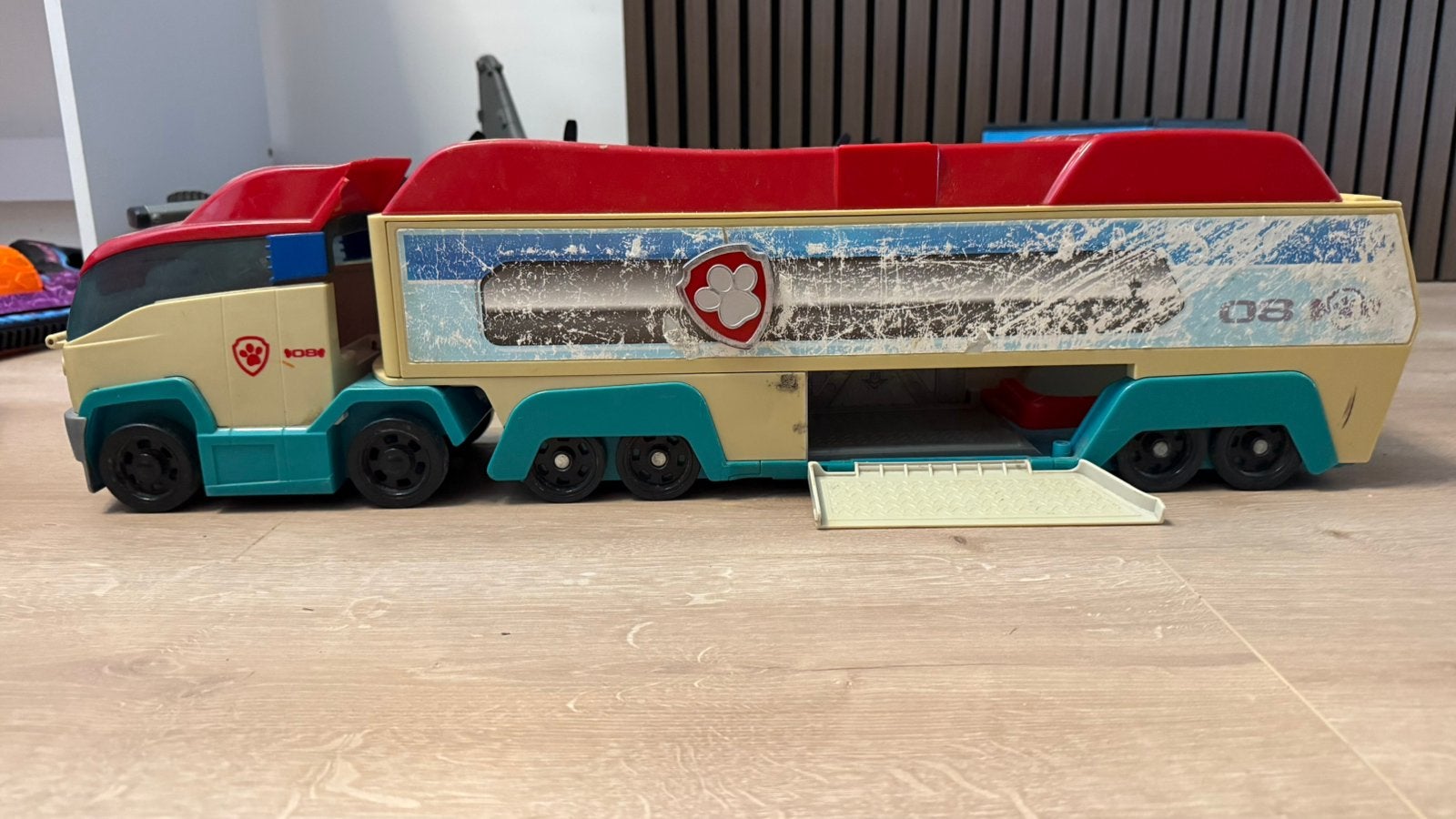 Pawpatrol vrachtwagen en figuren, Ophalen of Verzenden, Gebruikt