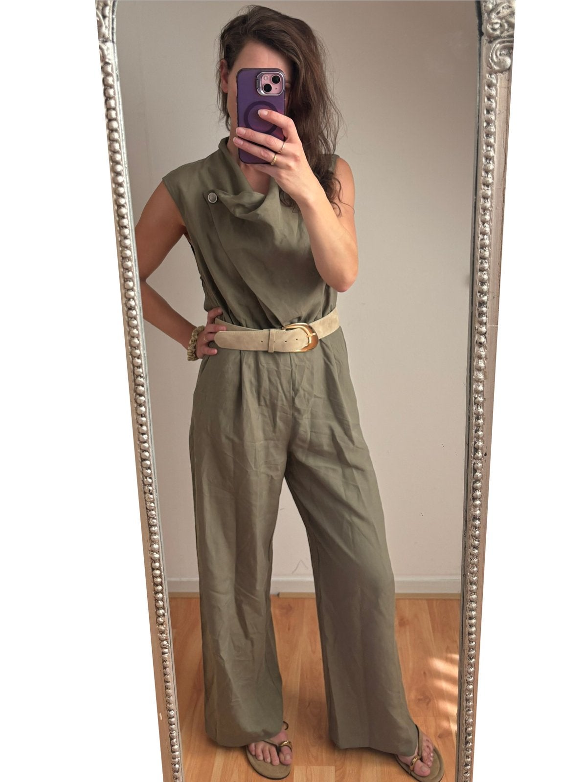 Nieuw - Zara khaki jumpsuit, Kleding | Dames, Jumpsuits, Ophalen of Verzenden, Zo goed als nieuw, Groen