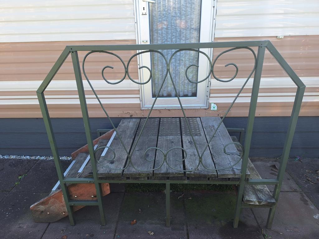 Houten trap met leuning voor caravan of stacaravan, Ophalen of Verzenden, Gebruikt