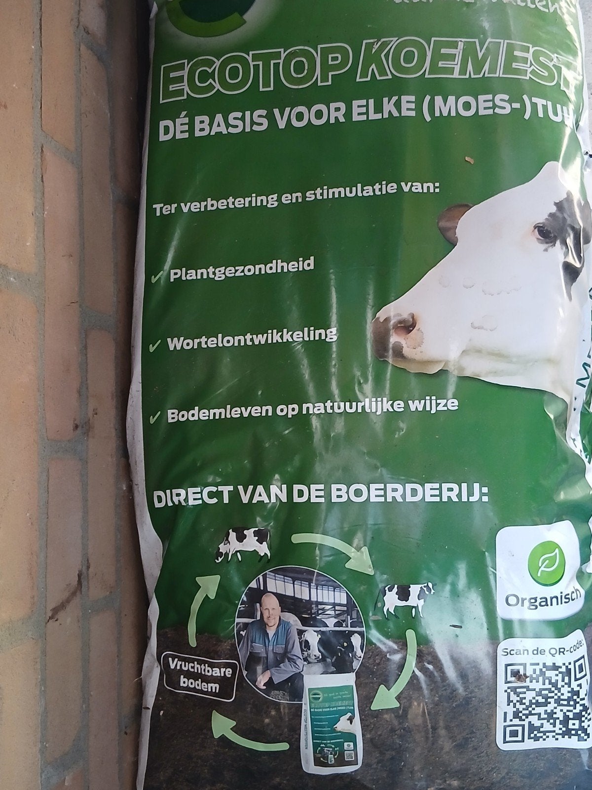 4 zakken koemest ecotop, Ophalen, Mest