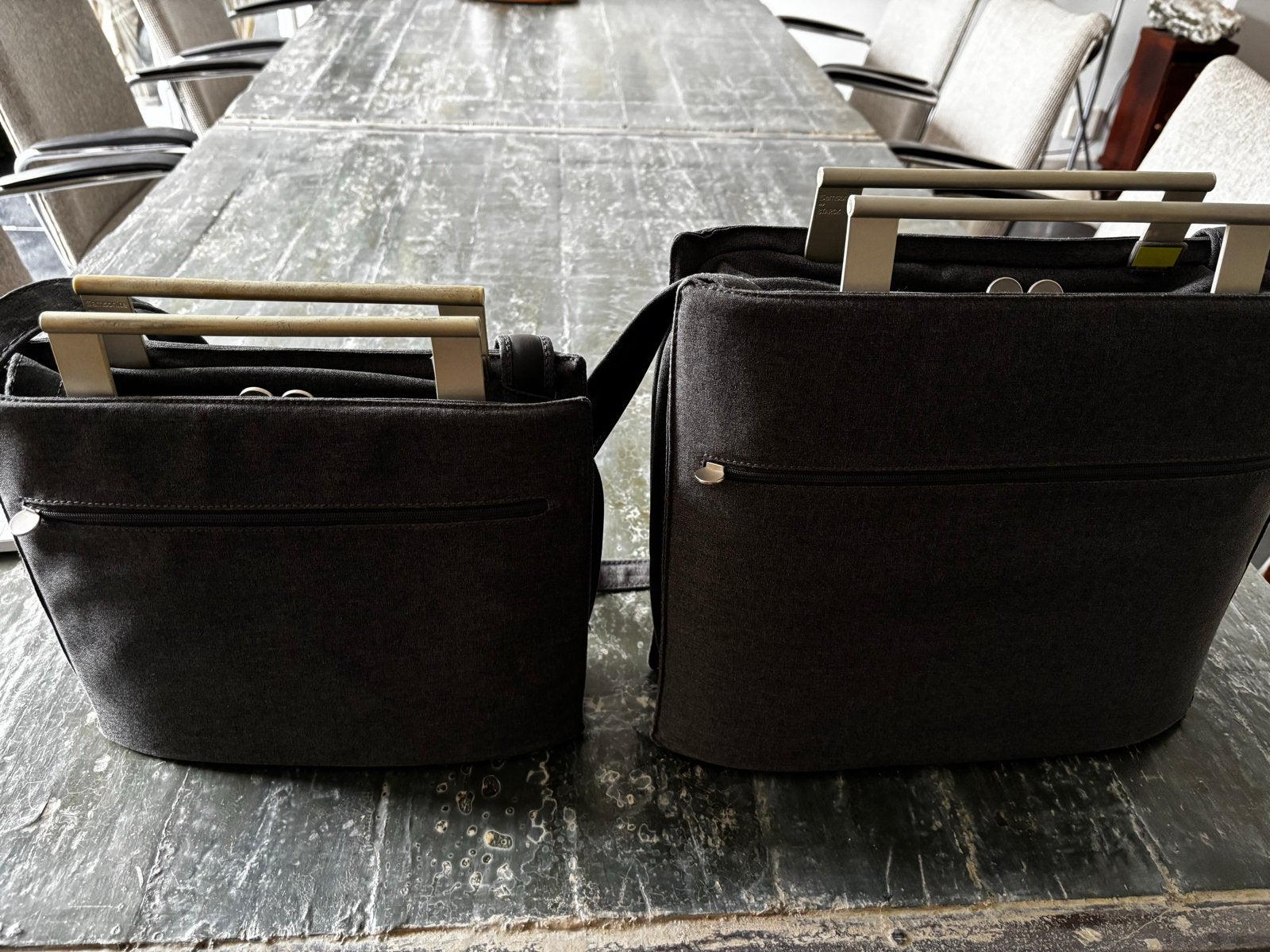 Set Samsonite by Starck Laptoptas/Schoudertas - Grijs, Ophalen of Verzenden, Gebruikt, Grijs, Schoudertasje