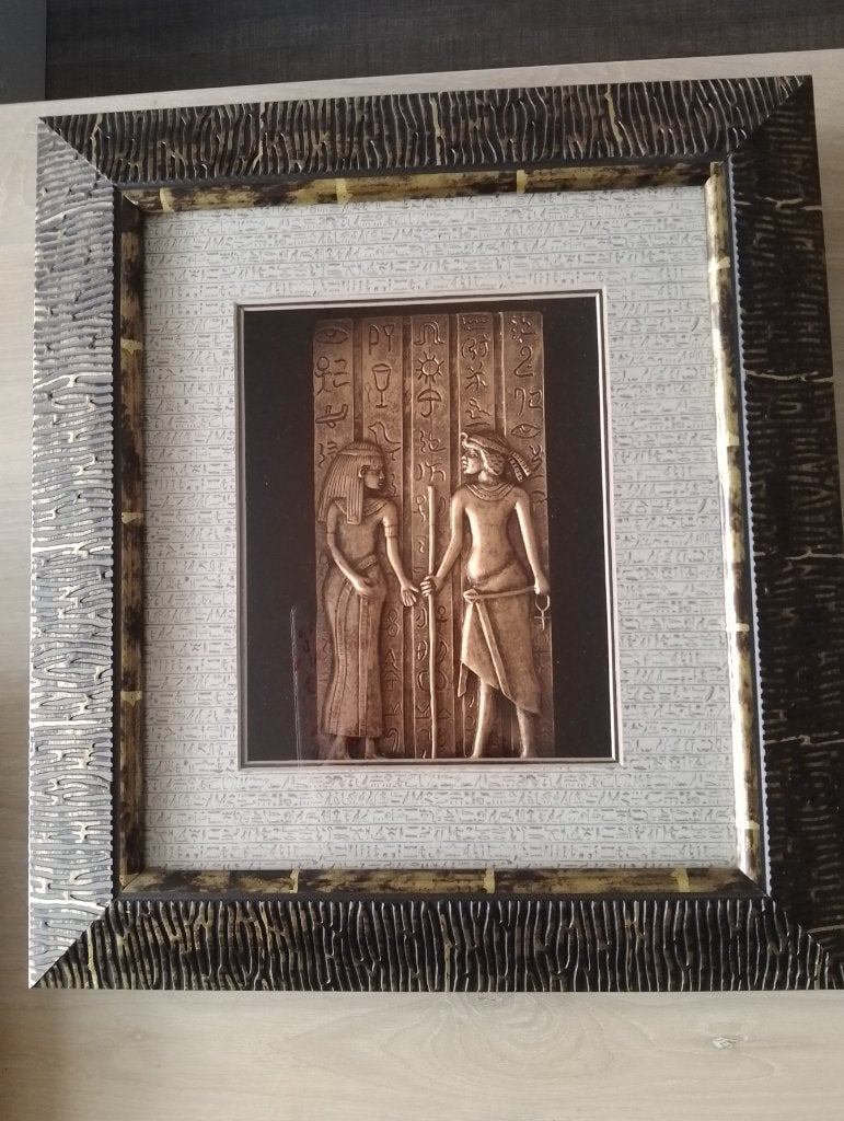 2 Egyptische Wanddecoraties, Ophalen, Wandhanger, Kunststof, Ingelijst