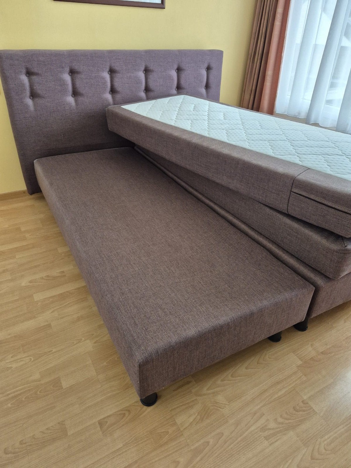 bezorging is mogelijk 160x200 compleet boxspring bed, Tweepersoons, Ophalen of Verzenden, Zo goed als nieuw, 200 cm