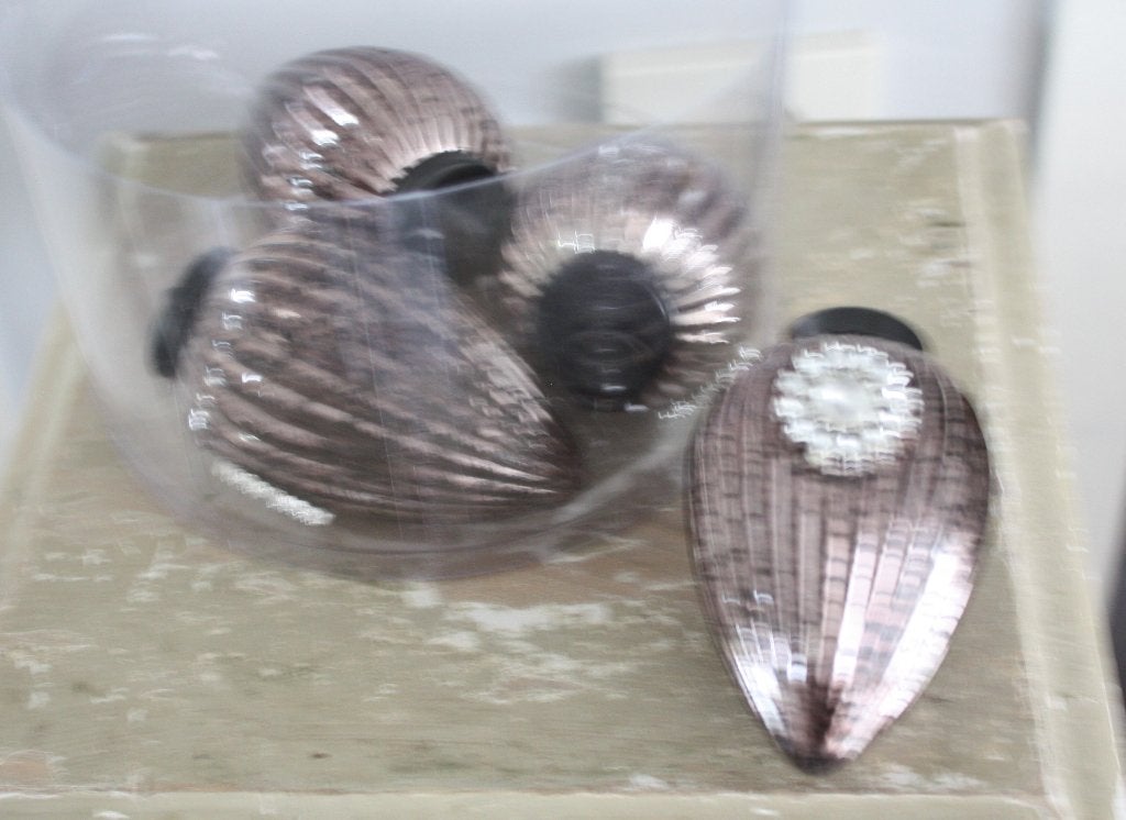 set van 4 glazen druppel kerstballen, Ophalen of Verzenden, Gebruikt