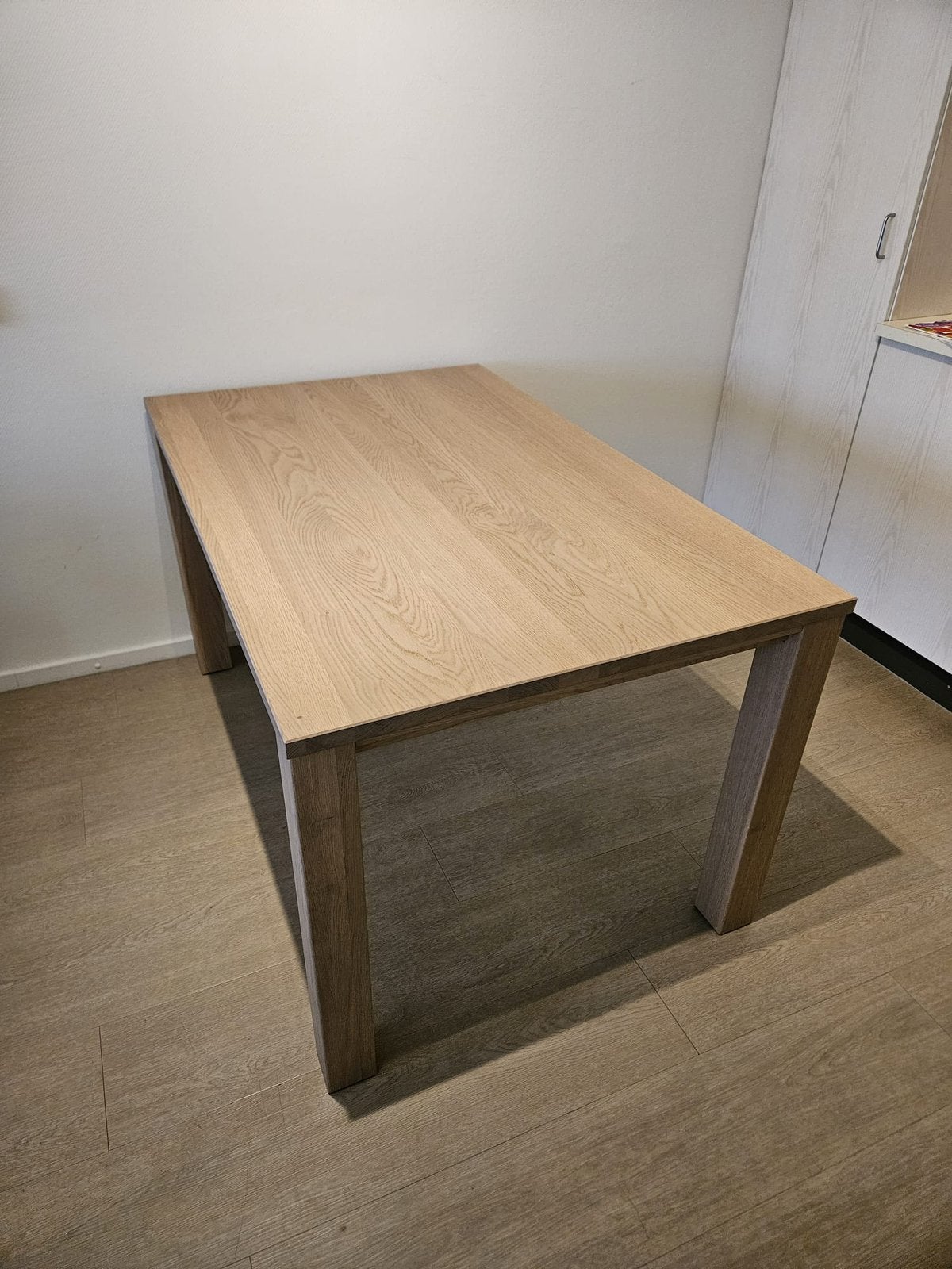 Massief eiken tafel zo goed als nieuw, Huis en Inrichting, Tafels | Eettafels, Ophalen, 200 cm of meer, 50 tot 100 cm, Zo goed als nieuw