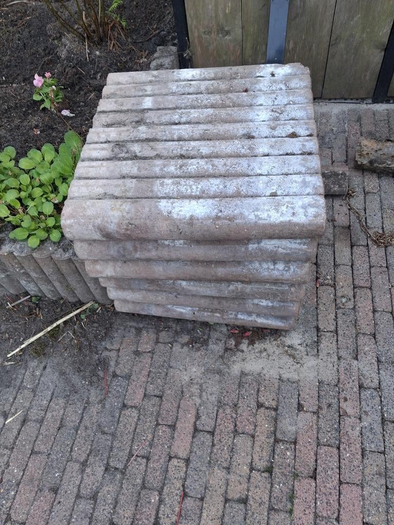 Gebruikte pallisades 60x60x5 cm beton, Ophalen, Gebruikt, Beton, Terrastegels