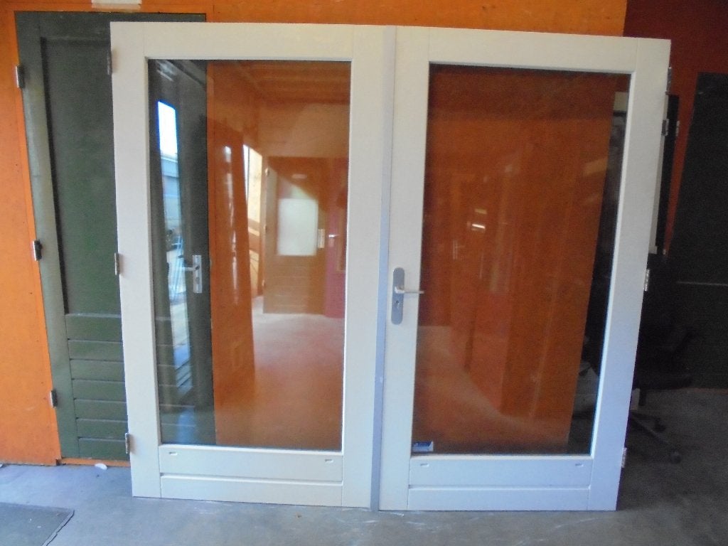 Openslaande tuindeuren dubbelglas, 230 x 212,5 (nr. AL1150A), Ophalen, 120 cm of meer, 200 tot 215 cm, Glas