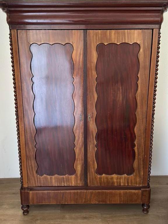 Antieke biedermeier linnenkast meidenkast mahoniekast, Ophalen of Verzenden